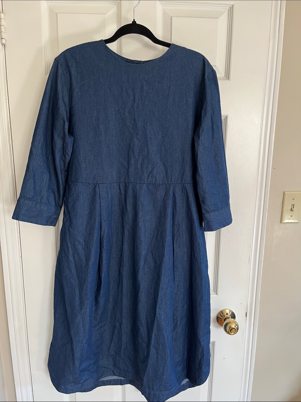 Muji women’s medium Blue Denim quarter Sleeve Dress